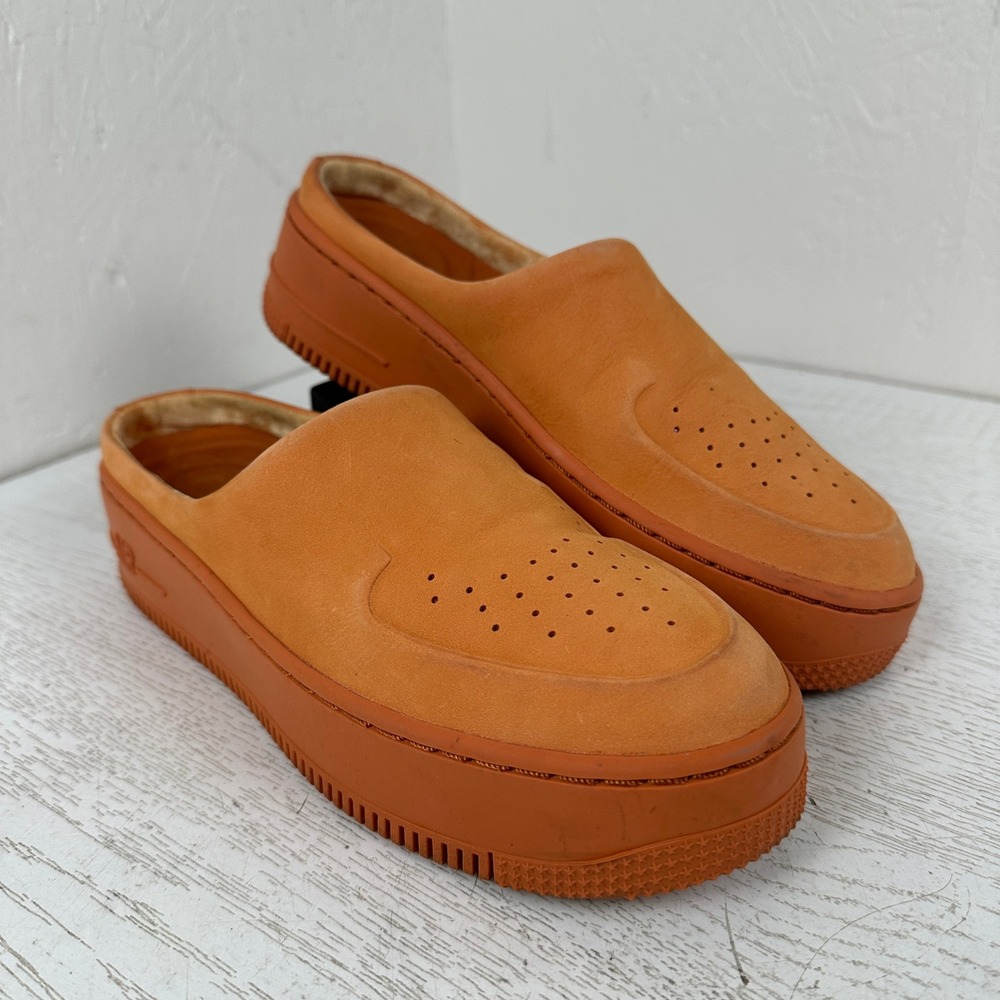 Nike Air Force 1 Lover XX Clog Monarch Orange Suede Mule AO1523-800 Women's 7.5